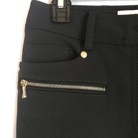 Sonya Chodry Pants Size 4 Black Skinny Biker Zipper Accents Made in Italy - Picture 4 of 16